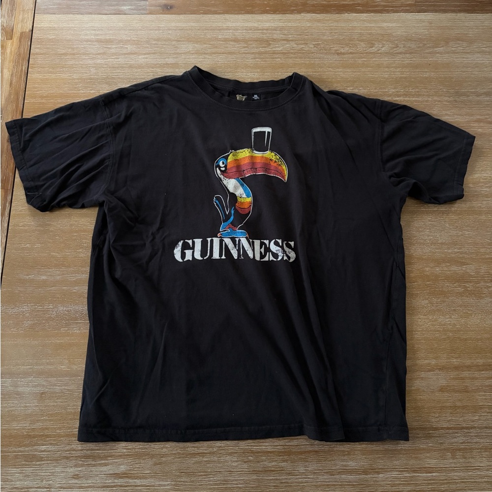 Guinness Black Tee with Toucan Design